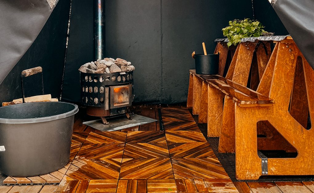 Intérieur sauna portable tente Telttasaana