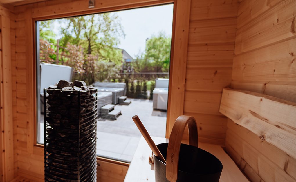 Vue extérieure du sauna extérieur Hetki Lepo