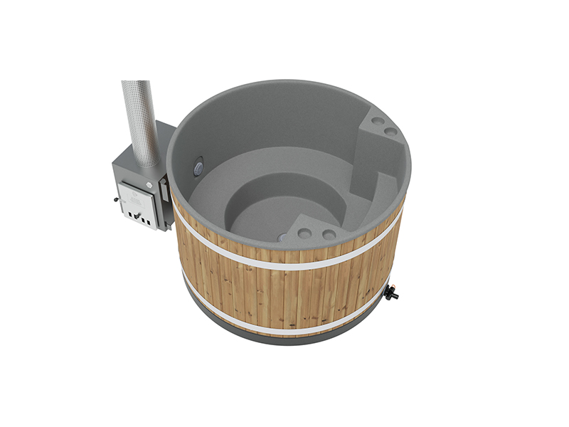 Bain nordique avec poêle à bois